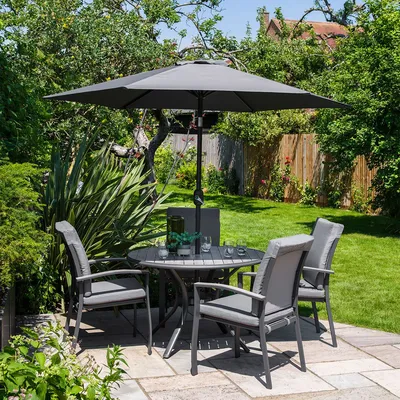 LG Outdoor Turin 4 Seat Dining Set with 2.5m Parasol - image 1