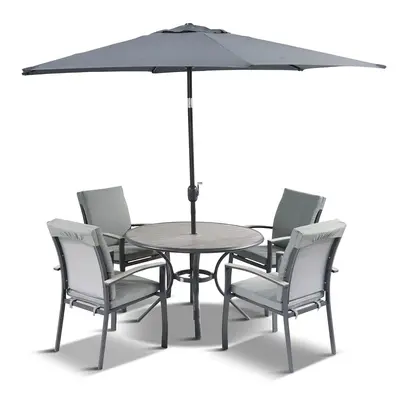 LG Outdoor Turin 4 Seat Dining Set with 2.5m Parasol - image 3
