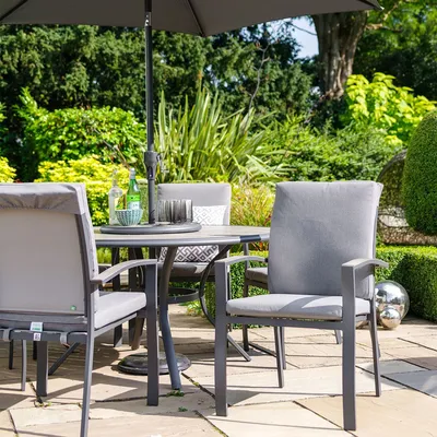 LG Outdoor Turin 6 Seat Dining Set with 3m Parasol & Lazy Susan - image 2