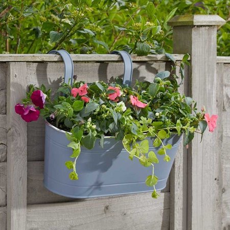 Smart Garden 12” Fence & Balcony Hanging Pot - Slate