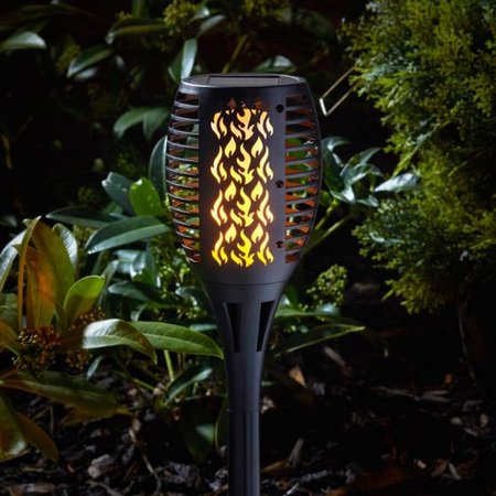 Smart Garden Compact Solar Flaming Torch  - Black