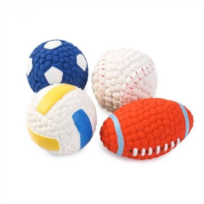 Zoon Squeaky Latex Pooch Ball (Assorted) 9cm - image 1