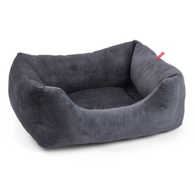 Zoon Velour Charcoal Grey Square Bed - Extra Large - image 1